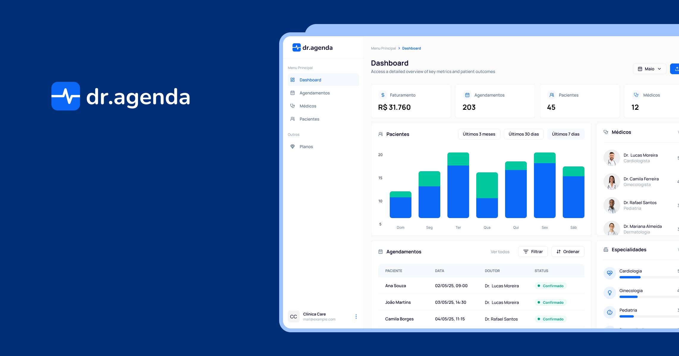SAAS de agendamento Clínicas